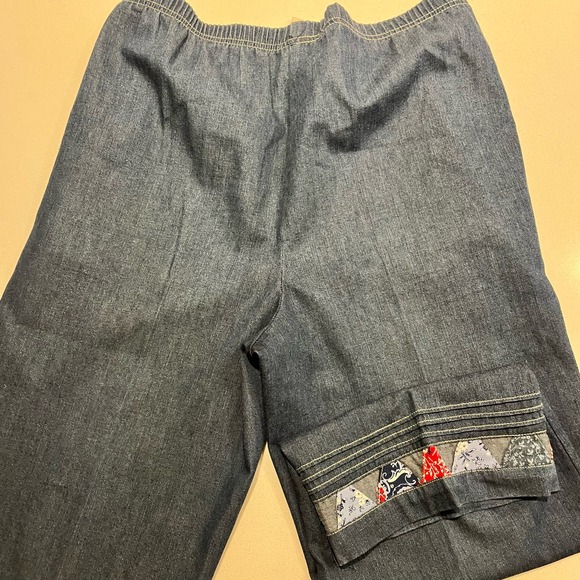 Vintage Koret City Blues Capri Pants Women's Small Quilt Patch Pull On Pants - Picture 12 of 14